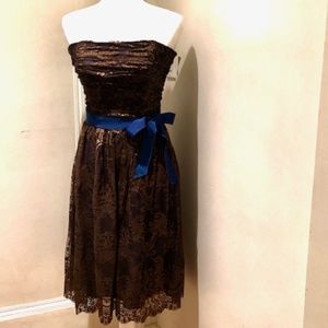 SHOSHANNA NWT Brown Lace Strapless Dress, Size 10